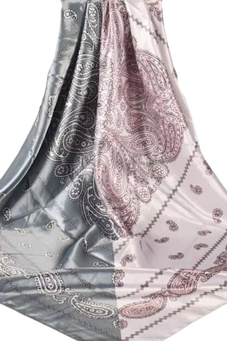 ETA 5/15 - Gray Pink Satin Bandana Scarf