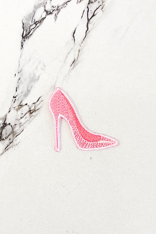 Pink Heel Embroidered Patch