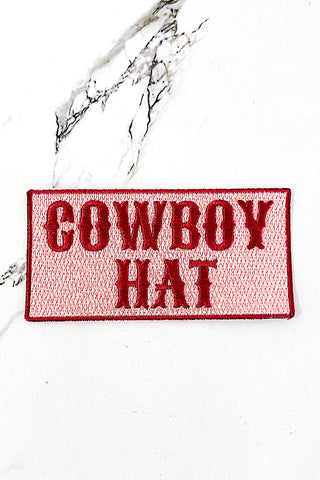 Pink Cowboy Hat Embroidered Patch