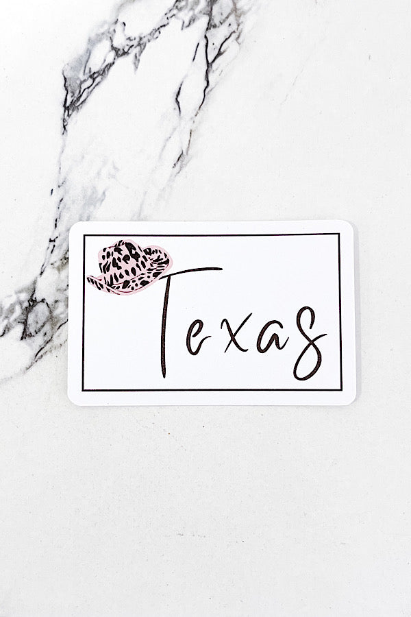 [STICKER] Texas Tan Cow Print Hat