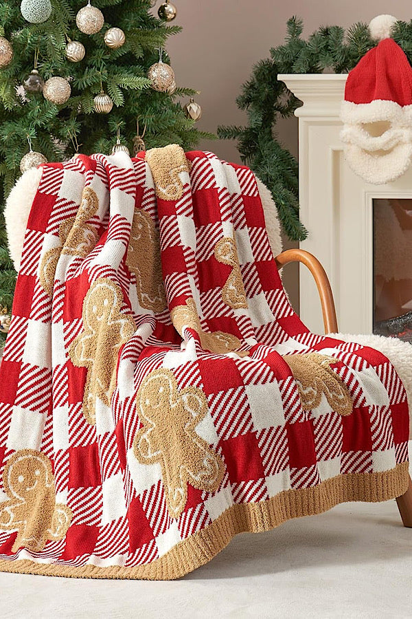 ETA 9/25 - Gingerbread Check Luxury Blanket