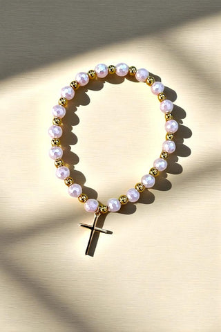 Lora Beaded Cross Pendant Bracelets