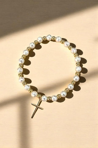 Lora Beaded Cross Pendant Bracelets