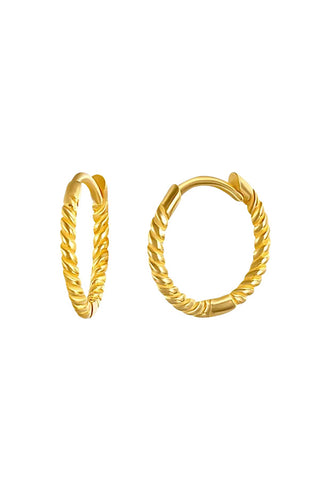 Natural Elements Gold Twisted Huggie Hoop Earrings