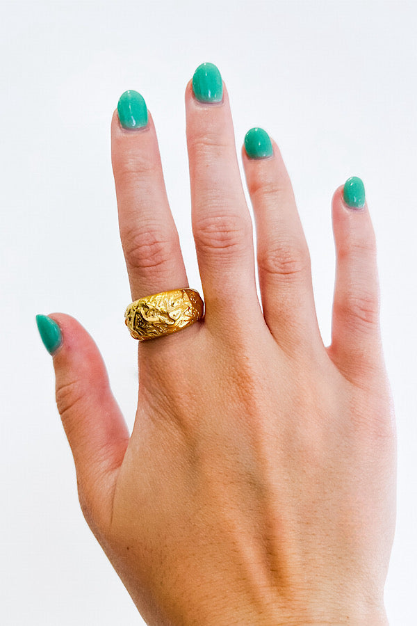 Natural Elements Chunky Gold Meteor Ring