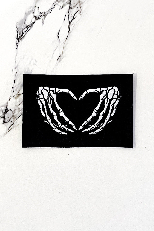 Skeleton Heart Embroidered Patch