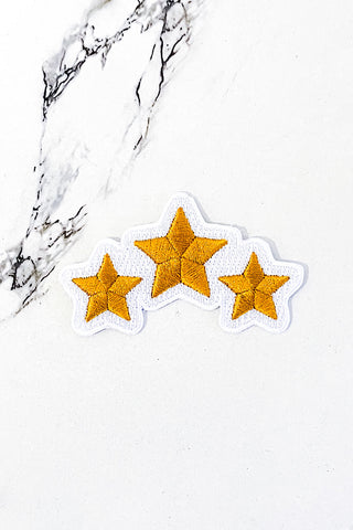 Gold Stars Embroidered Patch