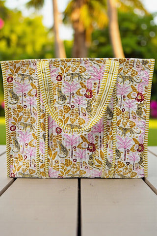 ETA 12/5 - Jasmine Cheetah Floral Tote Bag