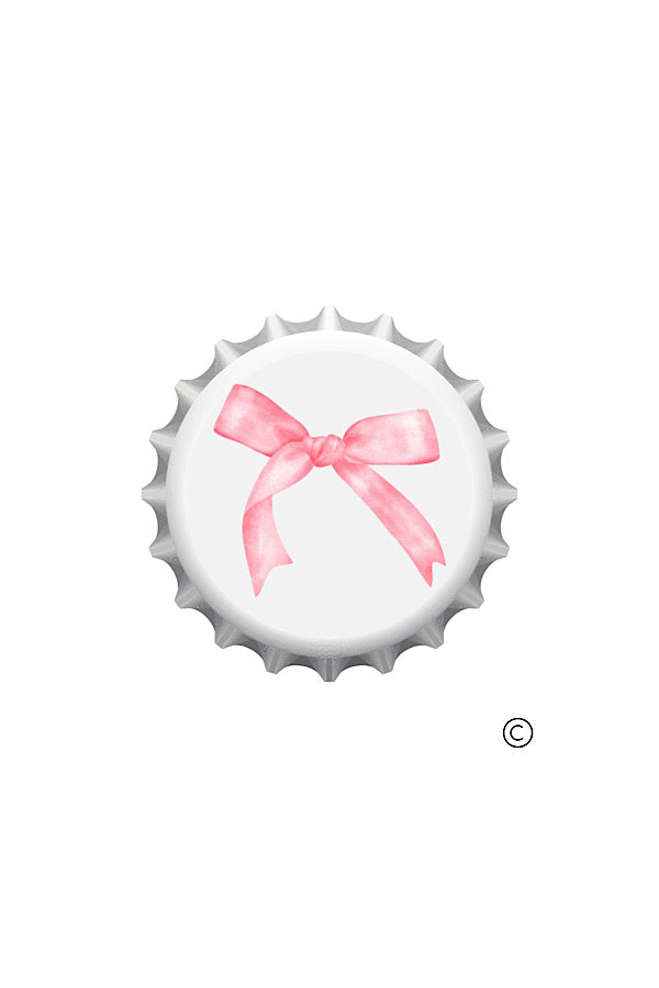 Pink Bow Bottle Cap Pin