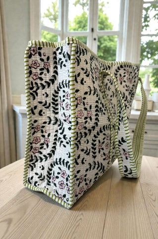 ETA 3/9 - Camila Green Leaf Floral Tote Bag