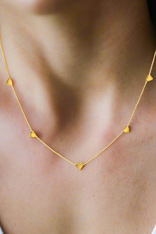 Hallie Gold Mini Heart Necklace