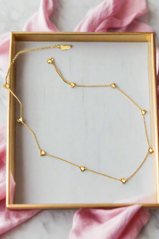 Hallie Gold Mini Heart Necklace