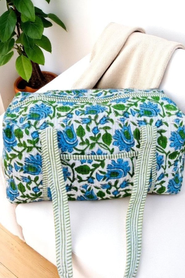 ETA 10/8 - Stormy Blue Floral Print Duffle Bag