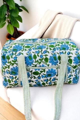 ETA 10/8 - Stormy Blue Floral Print Duffle Bag