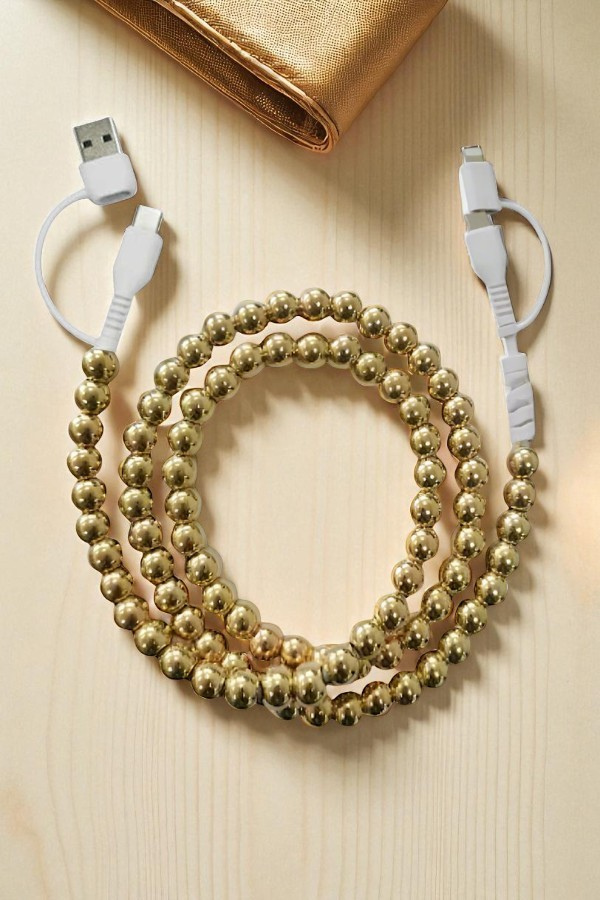 ETA 9/22 - Updated Gold Beaded Cord Phone Charger
