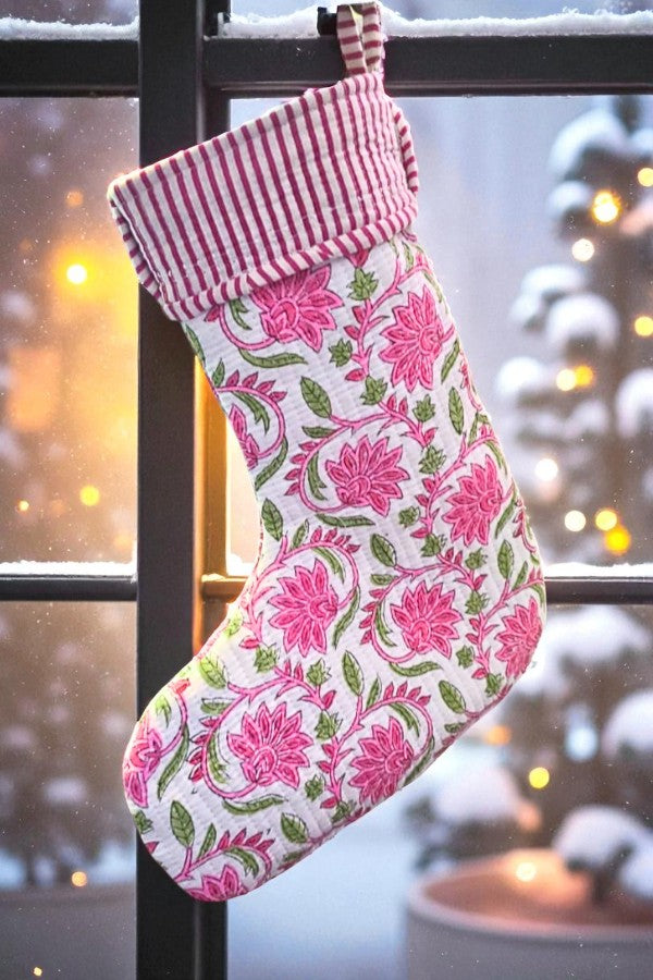 ETA 11/3 - Ivy Pink Floral Holiday Stocking