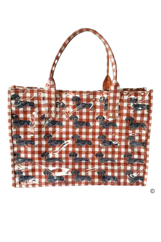 ETA 9/30-10/14 Chloe in Khaki Gingham Vinyl Tote©
