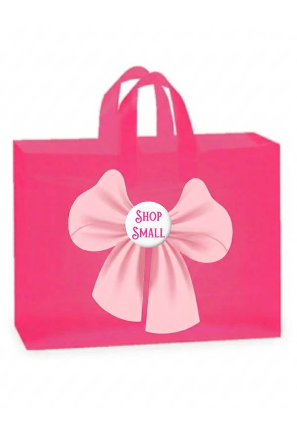 ETA 5/20 - Shop Small Pink Bow Shopping Bag