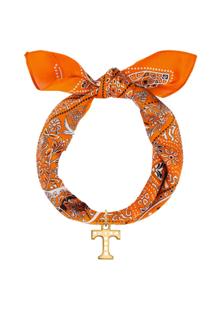 Orange Bandana Print Scarf
