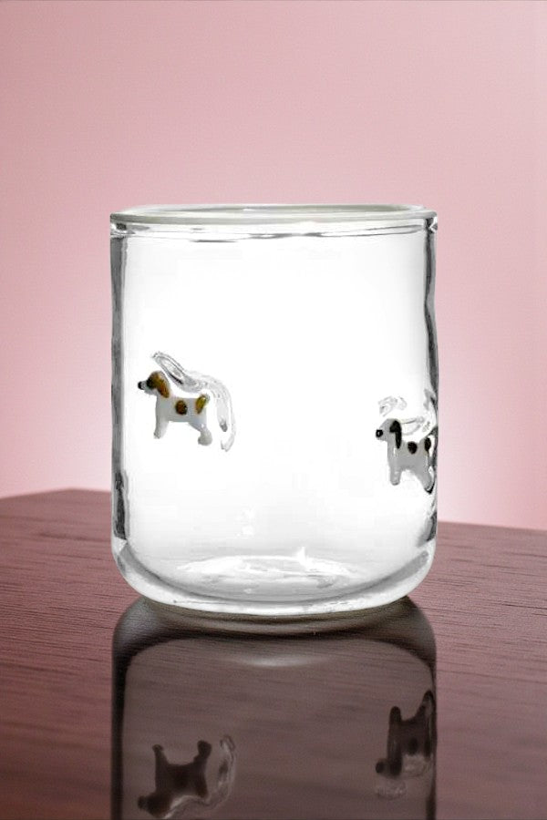 Puppy Clear Drinking Glass