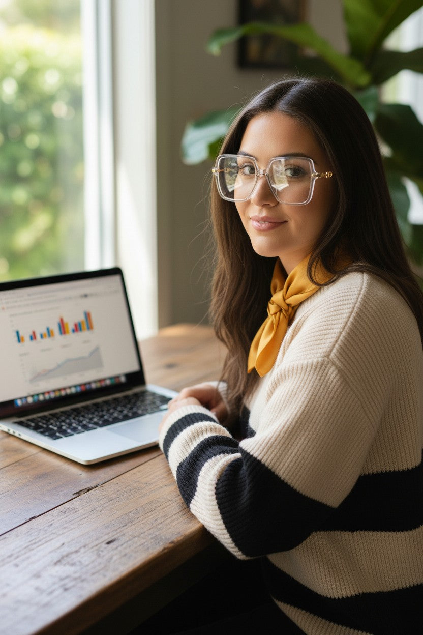 Natalie Clear Gray Square Blue Light Glasses