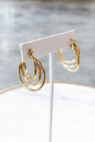 Natural Elements Triple Threat Gold Hoop