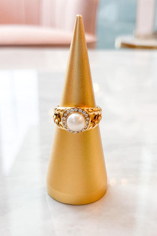 Natural Elements Pearl Gold Ring