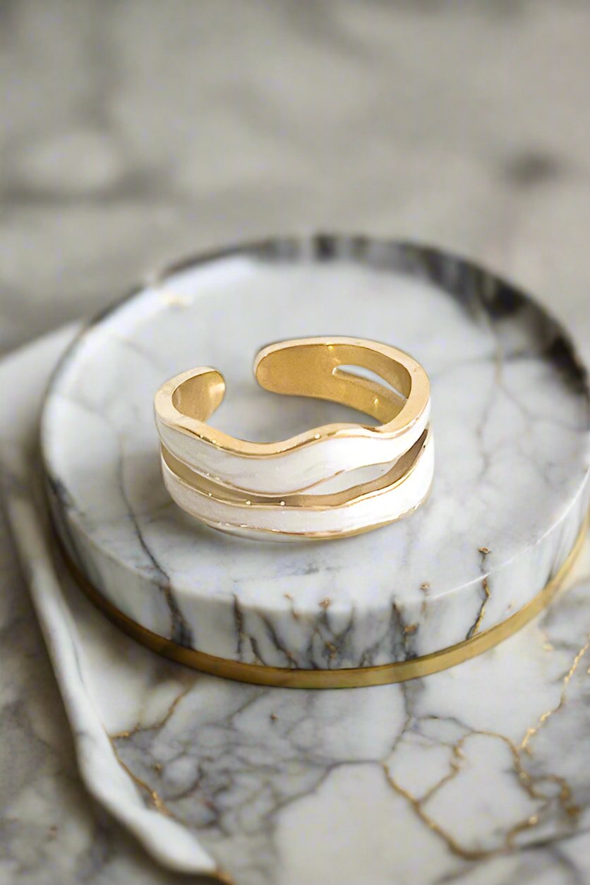 Natural Elements Marble Gold Ring