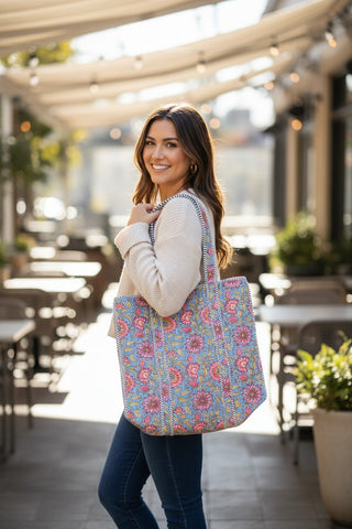 ETA 10/17 - September Haze Floral Tote Bag