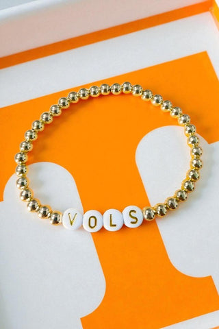ETA 10/24 - Vols Gold Beaded Bracelet