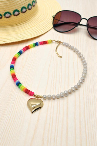 ETA 10/20 - Marjorie Beaded Heart Necklace