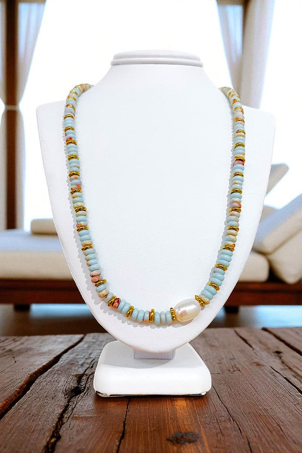 Mariah Beaded Pearl Necklace