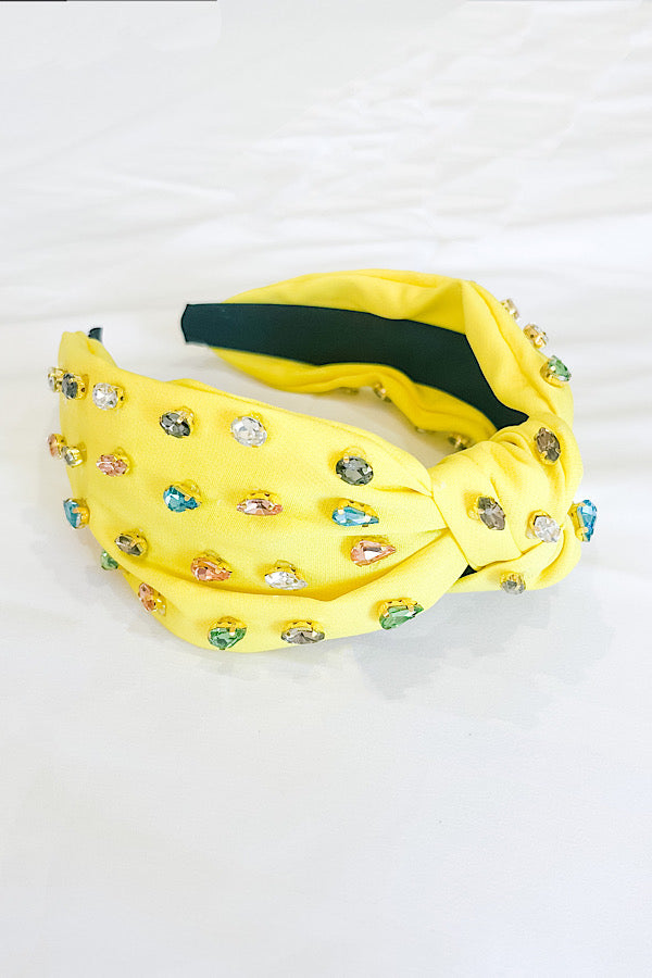 Ivy Yellow Rhinestone Headband
